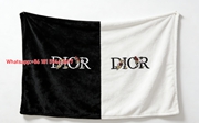 Luxury Dior Floral Embroidered Flannel Sofa Throw Blanket D464